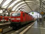 DB 143 339-0 im Zielbahnhof Dresden Hbf. am 17. 6. 2012.