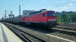 232 587-6 mit dem  Conti-Zug  bei der Durchfahrt in Dresden Hbf Richtung DD-Friedrichstadt.