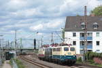 Am 30.04.2020 zog 140 423 des DB Musems Koblenz-Lützel die E40 128 und E03 001 von Seelze Rbf nach Koblenz-Lützel durch Düsseldorf-Derendorf.