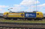 Lokportrait der ELL/WLC 193 243-3, die für den Schienengüterverkehr mit  Komm zum Zug  wirbt. Aufgenommen von dem HP Duisburg-Bissingheim aus am 31.05.19.
