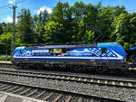 RTB Cargo 193 485 mit einem leeren Autotranspoetzug Richtung S�den, am 09.07.2026 in Eichenberg.