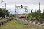 Blick vom Bahnsteig in Eisenach Hbf in Richtung Gerstungen, am 22.08.2025.