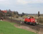 Am 17.April 2013 war 261 076 als Tfzf 76111 bei Elze auf dem Weg nach Alfeld.