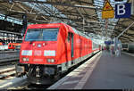 245 021-1 DB als IC 2152 (Linie 50) von Gera Hbf nach Düsseldorf Hbf steht in Erfurt Hbf auf Gleis 9.