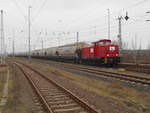 Die Baltic Port Rail 346 975 rangierte,am 01.Februar 2019,in Mukran.Aufnahme vom Bahnsteig in Mukran Mitte aus.