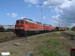 Am 01.Juni 2012 schob 298 318 die Seddiner 233 281 und die Hallenser 232 428 auf ihren gegenwrtigen Abstellplatz in Mukran.