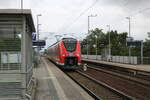 DB 463 110 als RE 26106 vom Eilenburg nach Hoyerswerda, am 10.10.2023 in Falkenberg (Elster).