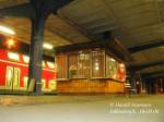 Ein Jahr vor(!) der Wende bernahm Otto  Otti  Knauer diesen nostalgischen Kiosk auf dem Mittelbahnsteig des unteren Falkenberger Pbf's. Er fhrte dieses Geschft sehr erfolgreich u. bernahm spter auch noch den Postkiosk am Gl.1 (noch heute offen). Die kurzen bergangszeiten die heute von allen Fahrgsten gewnscht sind machten jedoch das Geschft kaputt. Die alten DM-Preiseu. alte Dampflokfozos von 1989 (M.Winter) zieren noch die Fenster.