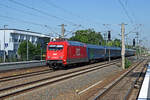 Mit dem EN 345 aus Stockholm am Haken rollte am 02.07.26 101 099 von RDC durch Falkensee Richtung Berlin.