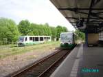 Im Vordergrund ein VT 38 nach Sokolov, im Hintergrund ein VT 39 zur Bereitstellung nach Plauen (Vogt)Ob Bf. Fotografiert in Falkenstein (Vogt).25.05.2010