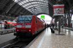 146 118-5 am 20.06.2014 mit RE 4164 (Frankfurt (Main) Hbf - Kassel Hbf) im Startbahnhof und wartet auf die Ausfahrt.