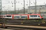 Ein Itino (Hersteller Bombardier) der Odenwaldbahn wartet im Gleisvorfeld von Frankfurt/M Hbf auf die Gleisfreigabe, um mit einem schon wartenden Zug eine Doppeltraktion zu bilden. (27.04.09).