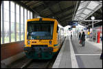VT 650.80 nach Königs Wusterhausen steht hier am 31.5.2007 in der Bahnsteighalle von Frankfurt an der Oder.