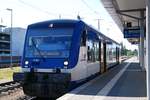 13.07.2020 - RB60 wartet am Bahnhof Frankfurt (Oder) auf die Fahrt nach Bad Freienwalde.