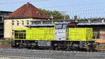 DeltaRail GmbH, Frankfurt (Oder) [D] mit ihrer in Luxemburg registrierten MaK G 1206 [NVR-Nummer: 92 82 0001 508-1 L-DELTA] am 11.10.23 Durchfahrt Bahnhof Frankfurt (Oder).