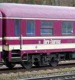 Schriftzug am Personenwagen des Euro-Express, Dez.2020