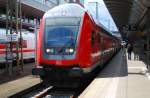 Ein Dosto steuerwagen und 146 er als schublok hier mit RE 31004 nach Offenburg am 29.07 2010. in Freiburg Hbf.