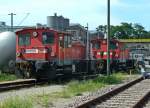 335 164-0 und 335 152-5 beim Freiburger Bahnhofsfest am 24.06.12 abgestellt im Bw.