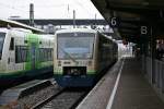 BSB-VT013 war am 14.12.13 zwischen Freiburg (Breisgau) und Elzach unterwegs. Hier ist der Triebwagen mit einem weiteren BSB-RS1 abfahrbereit Richtung Elzach im Freiburger Hauptbahnhof auf Gleis 6 aufgenommen worden.