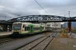 BSB-VT 013 und VT 507 der SWEG am Nachmittag des 14.12.13 bei der Bereitstellung auf Gleis 1 in Freiburg (Breisgau) Hbf.