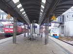 Frstenwalde/Spree Bahnhof   Gleis 2 RE1 nach Brandenburg auf Gleis 3 die OE35 nach Bad Saarow  Aufgenommen am 20 Januar 2009  