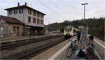 Bahnhof Gaildorf West - 

Einfahrender Talent-Triebzug nach Schwäbisch Hall-Hessental auf Gleis 2.

28.10.2022 (M)
