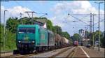 145-CL 005 mit 185 545 (kalt) und dem BASF Zug von Ludwigshafen nach Aachen-West als Umleiter bei der Durchfahrt von Geilenkirchen 15.7.2009