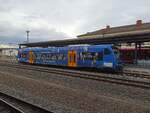 Die Vogtlandbahn mit ihrem VT 650 ( 9580 0650 072-1 D-DLB ) abfahrbereit nach Adorf in Gera HBF am 13.4.2025