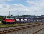 DB Cargo Ludmilla, 232 909-2 ( 9280 1232 909-2 D-DB ) verlässt Gera mit einem gemischten Güterzug am 24.6.2020