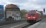 DB 245 025 am 03.04.2023 beim umsetzen in Gera Hbf. Sie kam zuvor mit dem IC 2151 aus Kassel-Wilhelmshöhe.