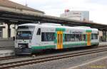 Gera Hbf am 16.9.2015: Die  Vogtlandbahn  verbindet Gera in Thüringen mit Adorf in Sachsen.