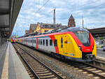ET 268 der HLB auf der RB 41 nach Marburg (Lahn) in Gie�en Hbf, 16.05.2026.