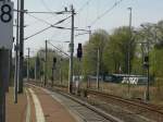 13.04.2009: Die Strecke Hannover-Wolfsburg in Gifhorn mit Signalen.