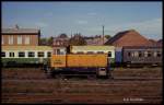 Kleinrangierlok der DR 102123 am 3.10.1990 im Bahnhof Gotha.