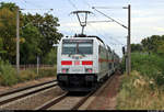 Nachschuss auf 146 567-3 DB als IC 2039 (Linie 56) von Norddeich Mole nach Leipzig Hbf, der den Hp Greppin auf der Bahnstrecke Trebnitz–Leipzig (KBS 251) durchfährt.