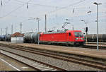 Gemischter Gz mit 187 154-0 DB durchfährt den Bahnhof Großkorbetha auf der Bahnstrecke Halle–Bebra (KBS 580) in nördlicher Richtung.
[27.4.2019 | 8:55 Uhr]