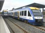 Hier links ein HEX nach Magdeburg Hbf und rechts ein HEX nach Blankenburg (Harz), diese beiden Triebwagen traffen sich am 19.10.2009 in Halberstadt Hbf.