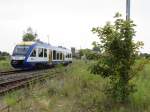 Lint 27 des HEX am 27.07.2014 nach Magdeburg HBF in Halberstadt