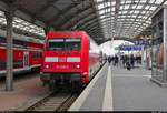 101 080-0 steht mit Zuglok 101 066-9  #Einziganders  in Halle(Saale)Hbf auf Gleis 9.