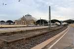 Blick auf die Westseite in Halle(Saale)Hbf während der Bauarbeiten im Rahmen der VDE 8.