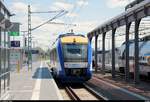 648 286-2 (VT 808 | Alstom Coradia LINT 41) von Transdev Sachsen-Anhalt (HarzElbeExpress) als HEX80409 (HEX 4) von Goslar steht in seinem Endbahnhof Halle(Saale)Hbf auf Gleis 12 D-F.