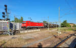 185 372-0 f�hrt mit Kesselwagen Richtung Zugbildungsanlage (ZBA) Halle (Saale) und wurde vorher noch vom Bahnsteig 12/13 in Halle(Saale)Hbf abgelichtet.

🧰 DB Cargo, vermietet an die Mitteldeutsche Eisenbahn GmbH (MEG)
🕓 25.6.2025  ...