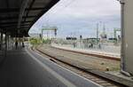 Die S-Bahn Bahnsteige 1 bis 3 am 19.09.2026 in Halle (S) Hbf.