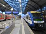 Am 20.01.2015 im Bahnhof von Halle Saale Hbf Hex Lint nach Halberstadt