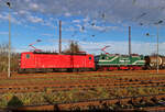Kesselzug nach Halle-Nietleben    Wo sonst nur die S3 fährt, haben sich zwei Reichsbahn-Loks eingefunden.