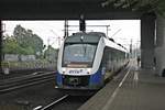 Einfahrt am Nachmittag des 06.07.2019 von erixx VT 648 470 (648 970-1) zusammen mit erixx VT 648 484 (648 484-3) als RB 38 (Hannover Hbf - Hamburg Harburg) auf Gleis 5 in den Zielbahnhof.