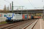HLG 187 931-1 mit Containerzug in Hamburg Harburg, April 2026.
