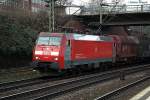 EG 3103 fuhr mit einen gemischten güterzug am 17.01.14 durch hh-harburg
