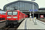 112 144-1 von DB Regio Schleswig-Holstein (DB Regio Nord) als verspäteter RE 21870  Hanse-Express  (RE1) von Büchen steht im Endbahnhof Hamburg Hbf auf Gleis 6 A-C.
[5.8.2019 | 15:01 Uhr]