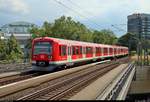 Nachschuss auf 474 003-1 und 474 ??? der S-Bahn Hamburg als S21 von Hamburg Elbgaustraße nach Hamburg-Bergedorf, die den Hp Hamburg Dammtor auf der Hamburg-Altonaer Verbindungsbahn (KBS 137.1)